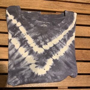 American Eagle Hippie Tie-Dye Cropped Long Sleeve T-Shirt Women’s Size Large